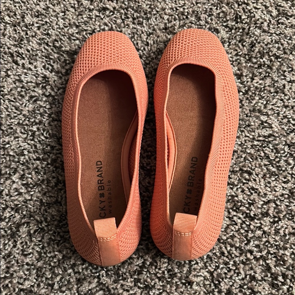 Lucky Brand Coral Knit Slip-On Ballet Flats